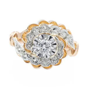 Bague Or rose, Or blanc Diamant