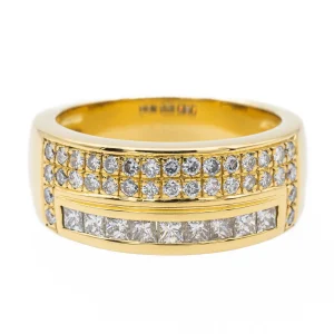 Bague Bandeau Or jaune Diamant