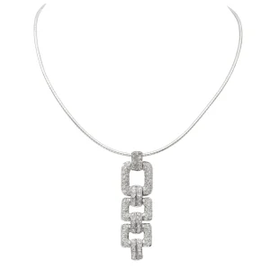 Collier Pendentif Or blanc, Platine Diamant
