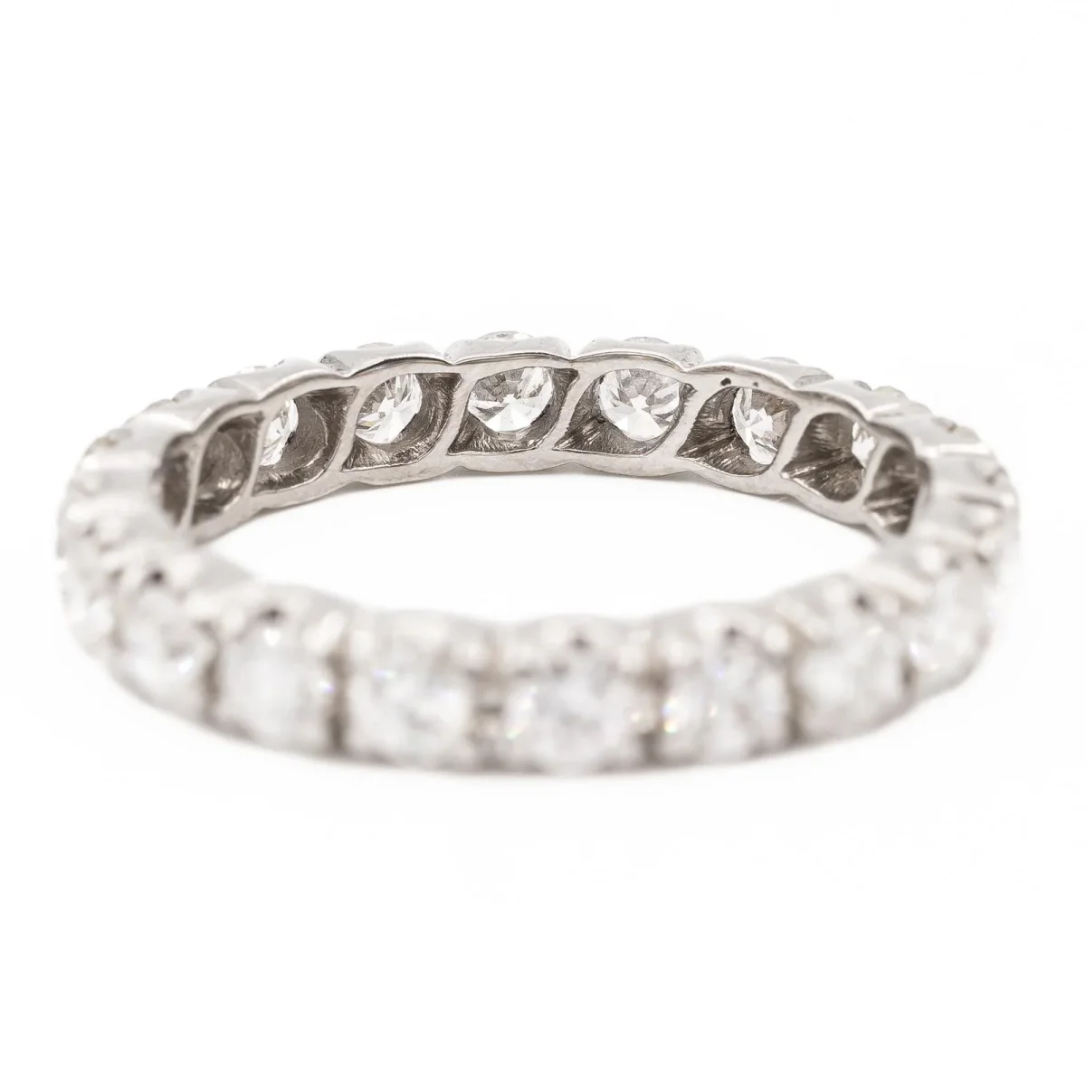 Bague Alliance américaine Or blanc Diamant – Image 4