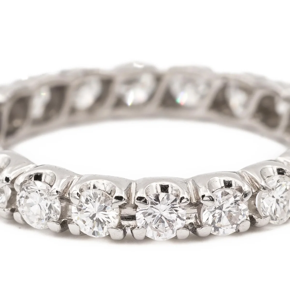 Bague Alliance américaine Or blanc Diamant – Image 6