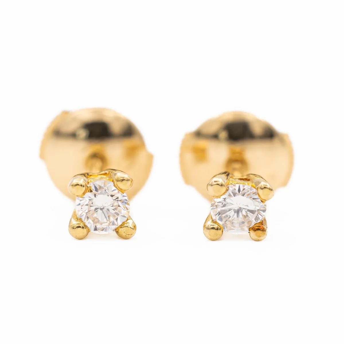 Boucles d'oreilles Puces Or jaune Diamant – Image 6
