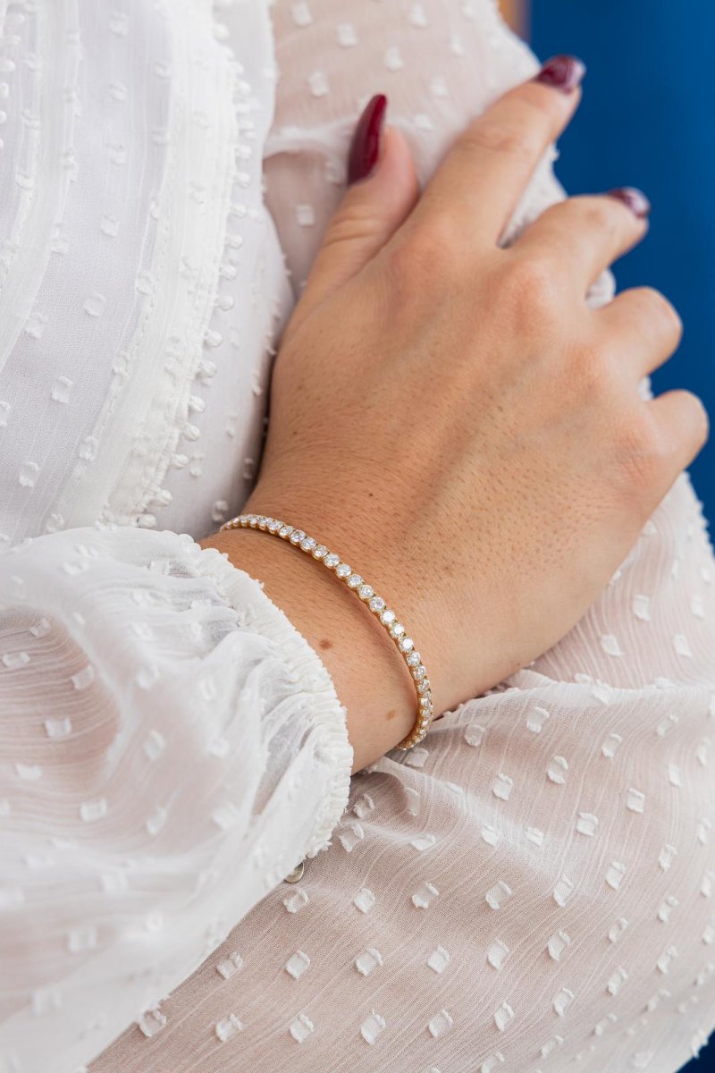 Bracelet Jonc Or rose Diamant – Image 3