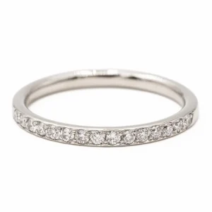 Bague Demi alliance Or blanc Diamant