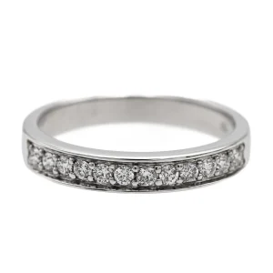 Bague Demi alliance Or blanc Diamant