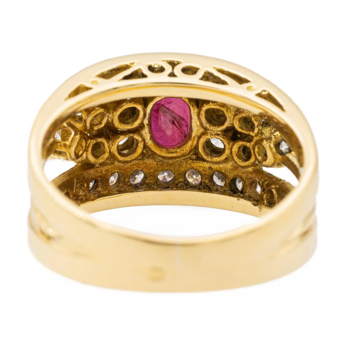 Bague Bandeau Or jaune Rubis, Diamant – Image 6