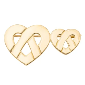 Poiray Broche Cœur entrelacé Or jaune, Or blanc