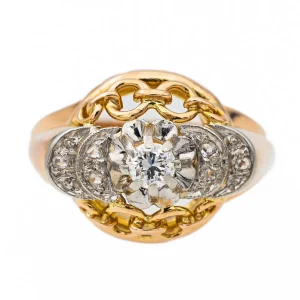 Bague Or rose, Platine Diamant