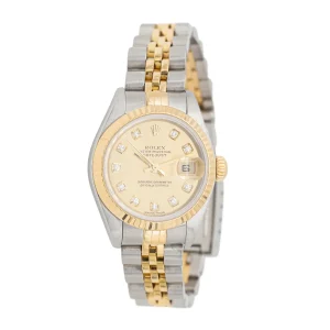 Rolex Montre Datejust Acier, Or jaune Diamant