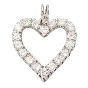Pendentif Coeur Or blanc Diamant