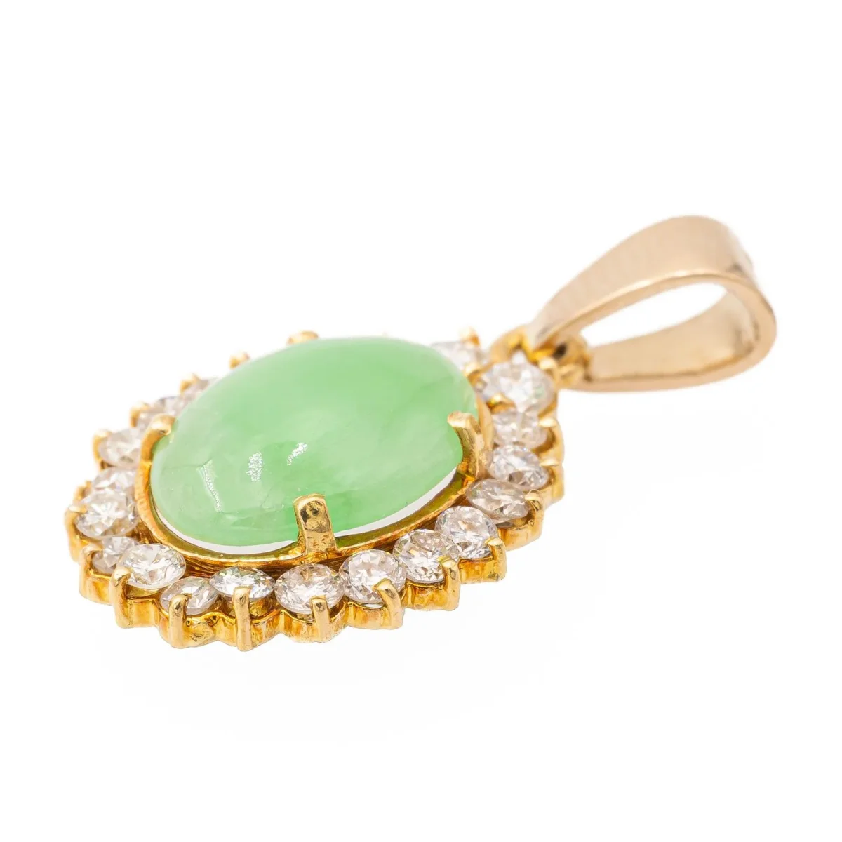 Pendentif Or jaune Jade jadéite, Diamant – Image 3