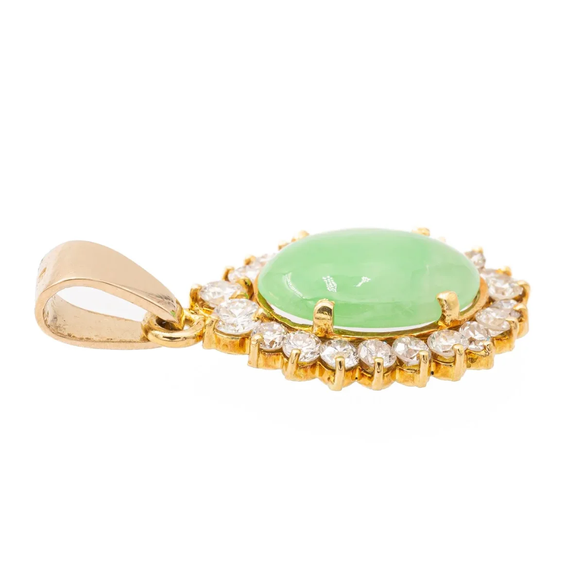 Pendentif Or jaune Jade jadéite, Diamant – Image 5