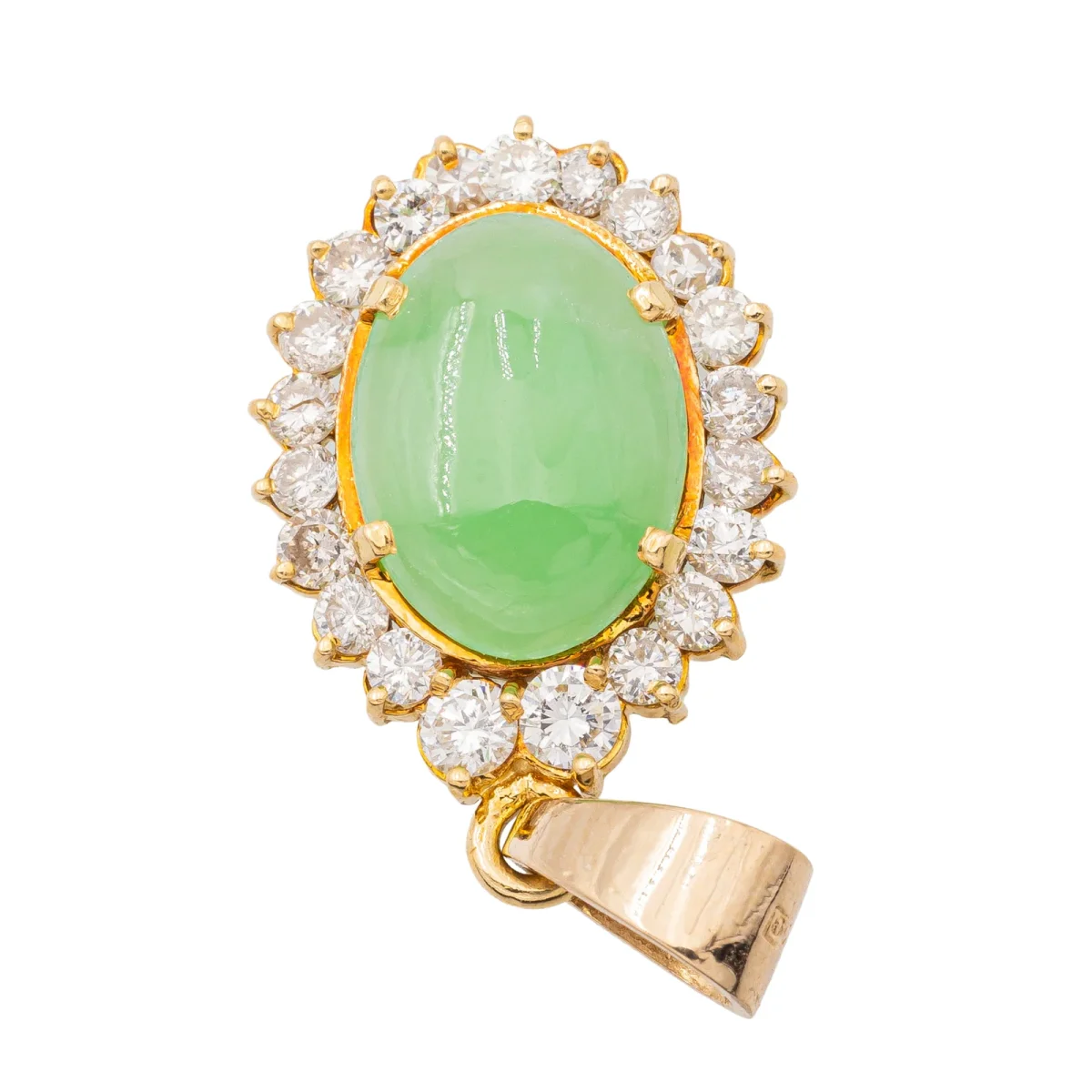 Pendentif Or jaune Jade jadéite, Diamant – Image 6