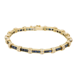 Bracelet Or jaune Saphir, Diamant