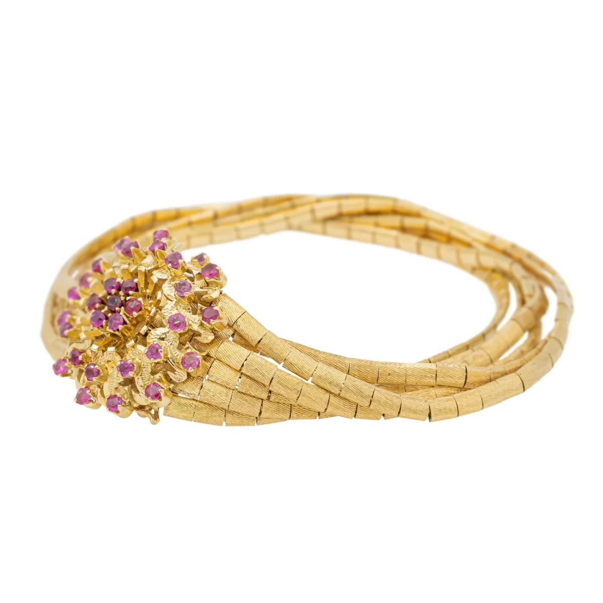 Bracelet Fleur Or jaune Rubis – Image 4