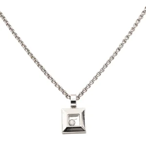 Chopard Collier Pendentif Happy diamonds Or blanc Diamant