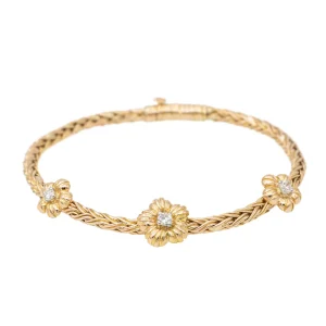 Bracelet Fleur Or jaune Diamant