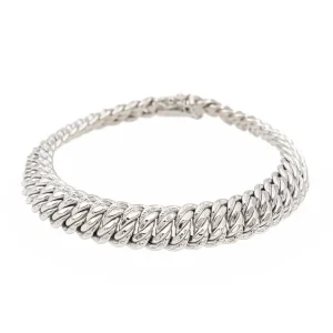 Bracelet Maille américaine Or blanc