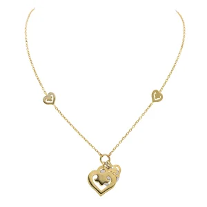 O.j. perrin Collier Coeur Or jaune, Or blanc