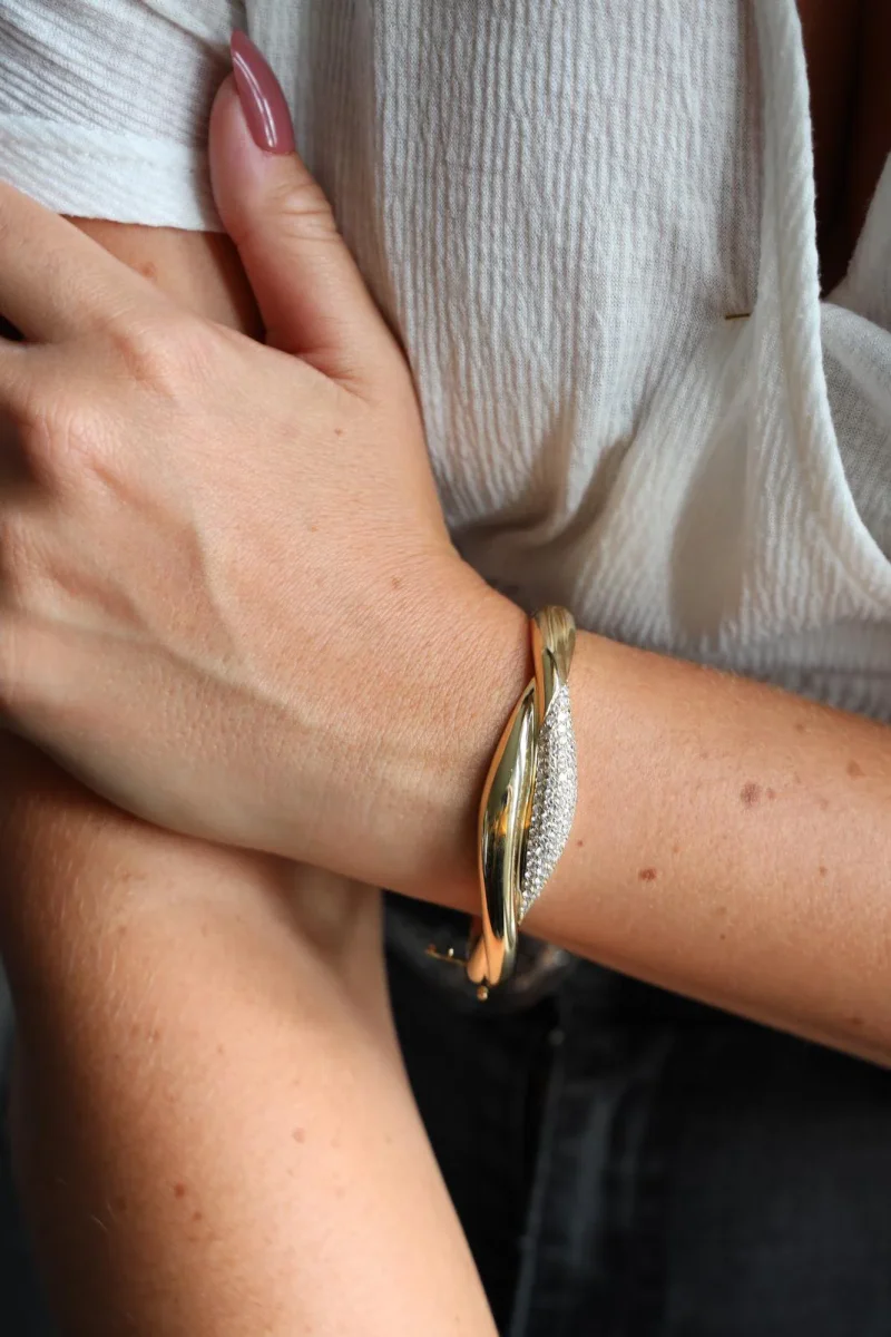 Bracelet Jonc Or jaune Diamant – Image 3