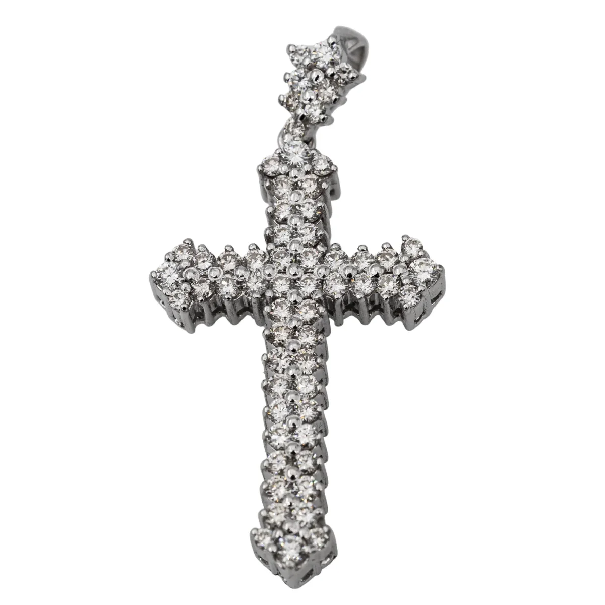 Pendentif Croix Or blanc Diamant – Image 2