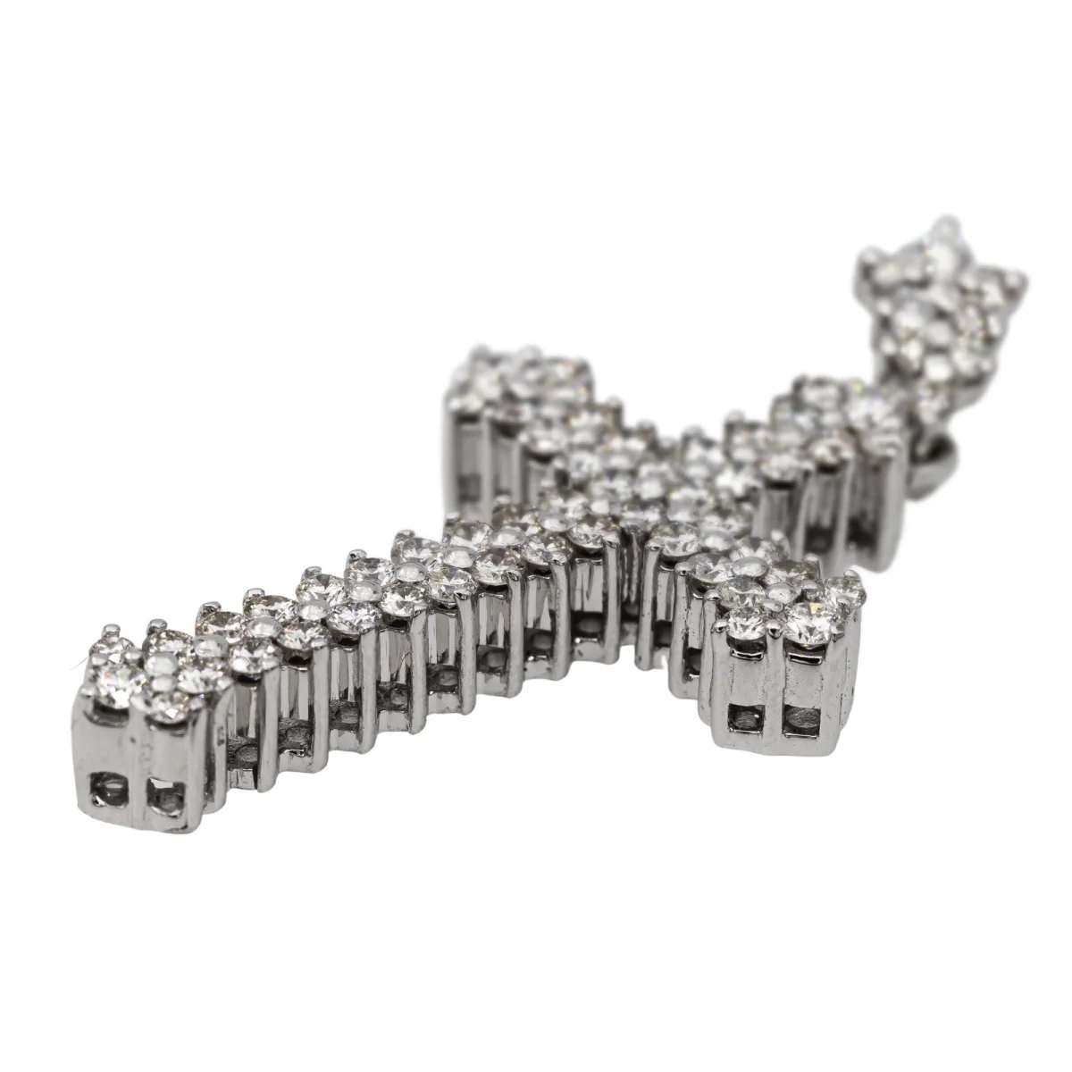 Pendentif Croix Or blanc Diamant – Image 3