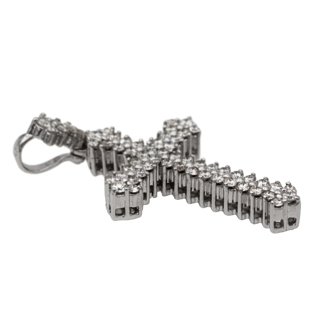 Pendentif Croix Or blanc Diamant – Image 6