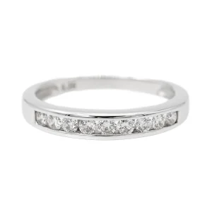 Bague Demi alliance Or blanc Diamant