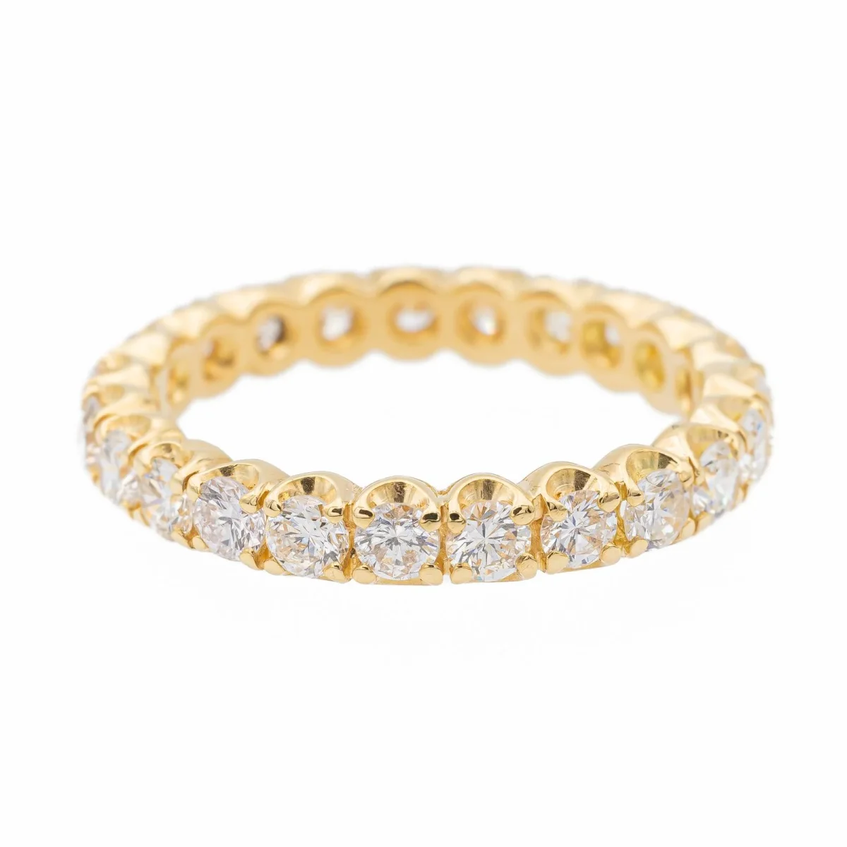 Bague Alliance américaine Or jaune Diamant – Image 2