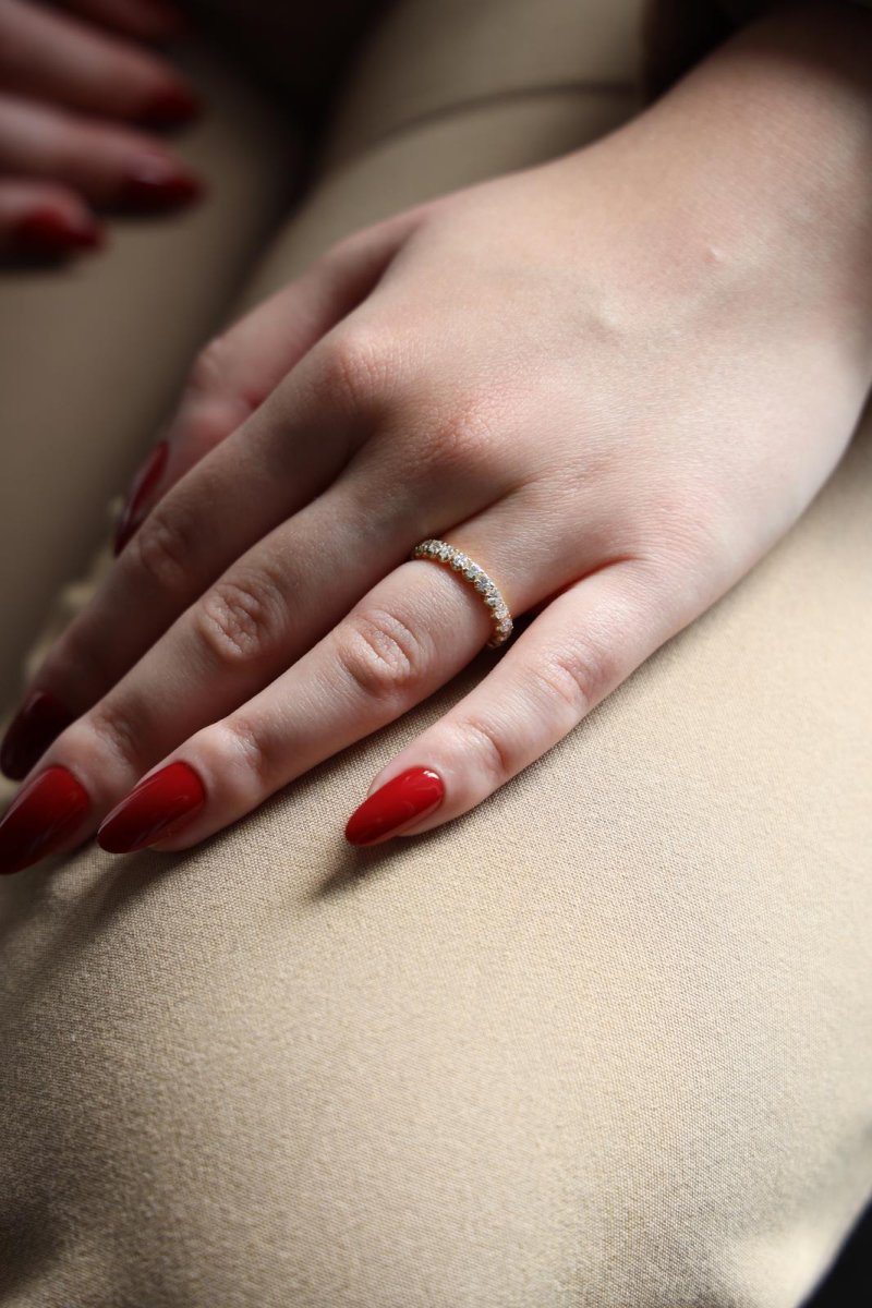 Bague Alliance américaine Or jaune Diamant – Image 3