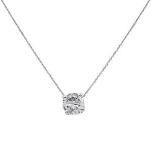 Collier Solitaire Or blanc Diamant