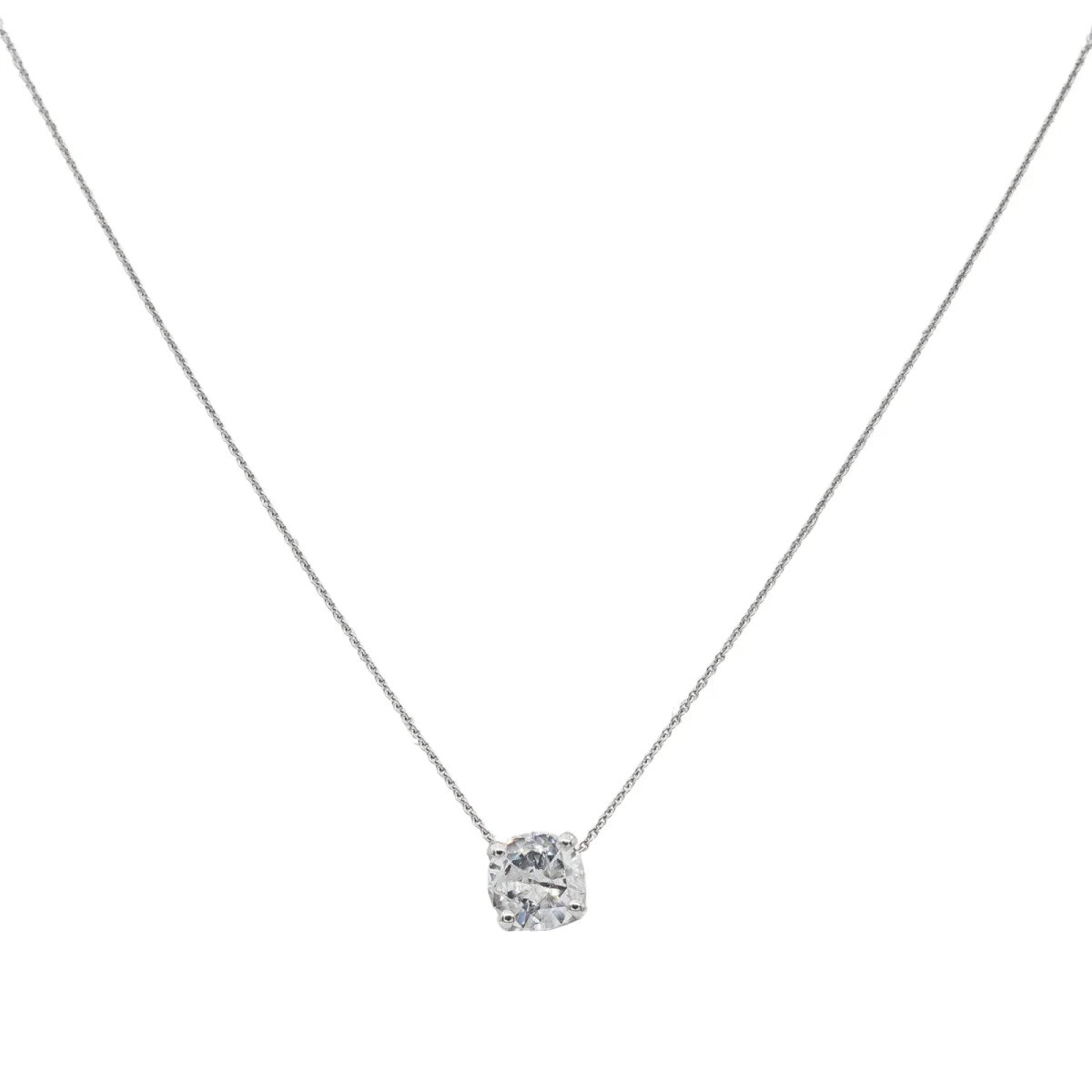 Collier Solitaire Or blanc Diamant – Image 4