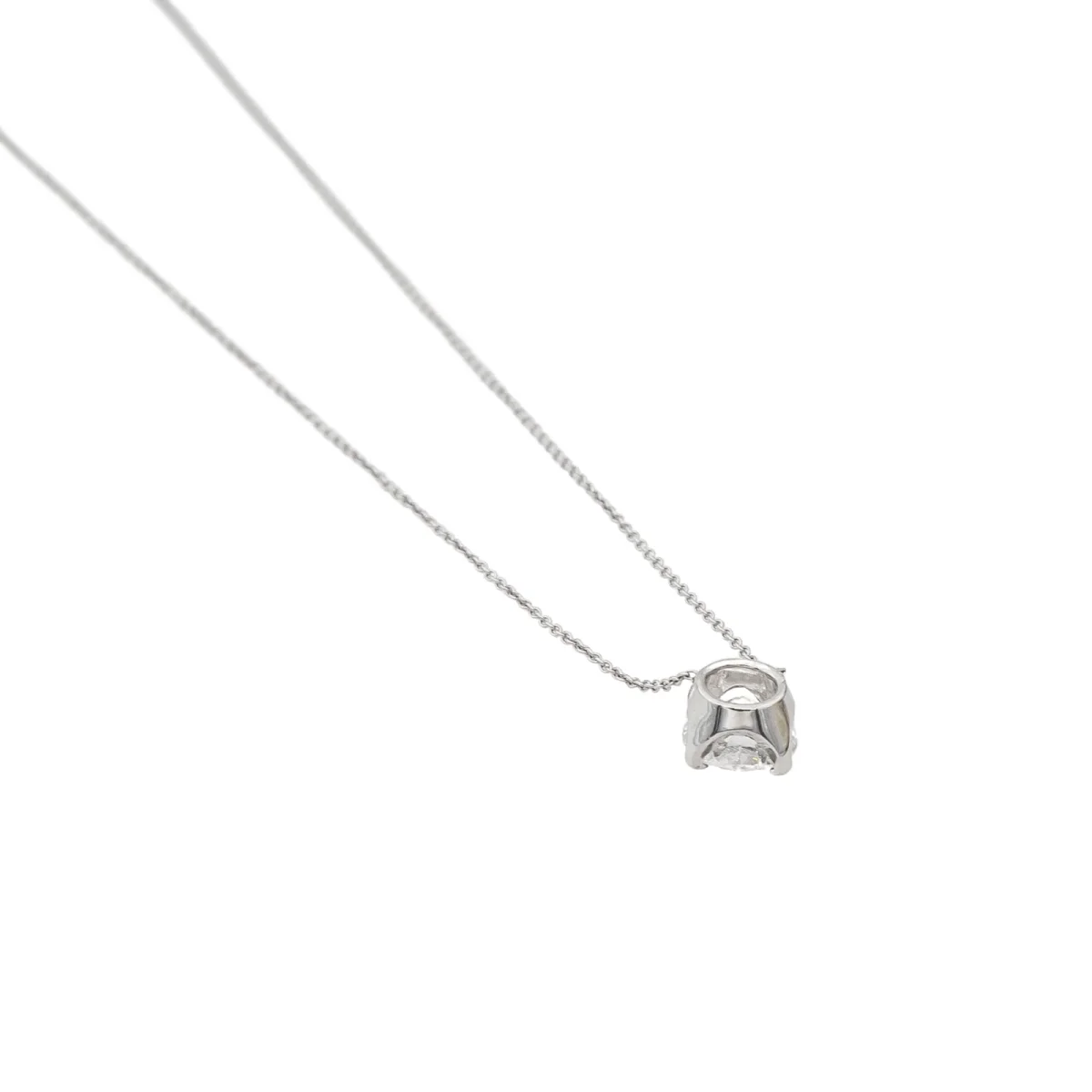 Collier Solitaire Or blanc Diamant – Image 7