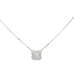 Mauboussin Collier Trèfle de toi Or blanc Nacre, Diamant