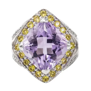 Mauboussin Bague Fou de toi Or blanc Améthyste, Saphir, Diamant