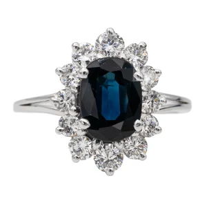 Bague Pompadour Or blanc Saphir, Diamant