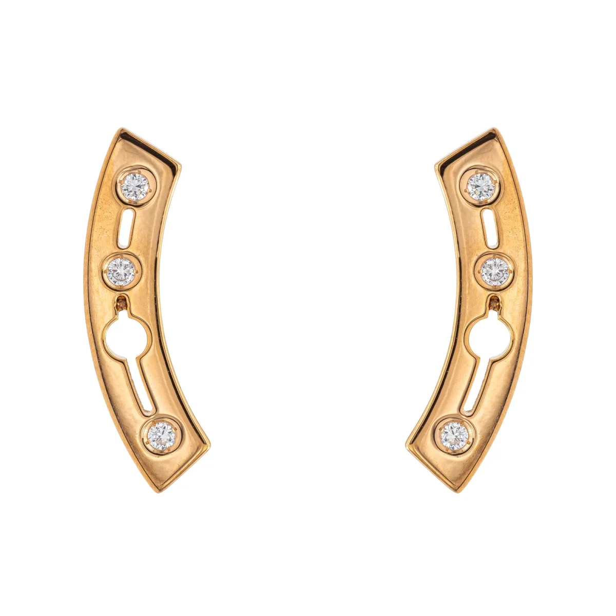 Dinh van Boucles d'oreilles Pulse Or rose Diamant – Image 2