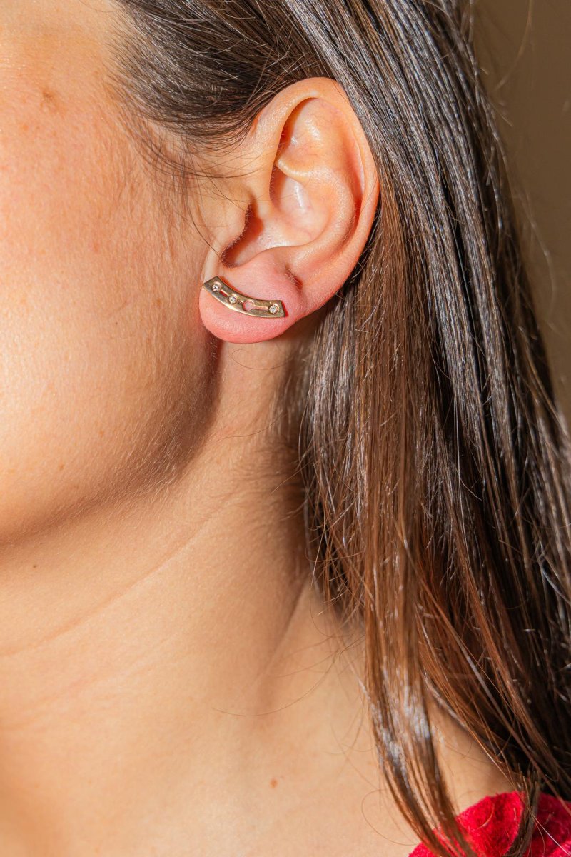 Dinh van Boucles d'oreilles Pulse Or rose Diamant – Image 3