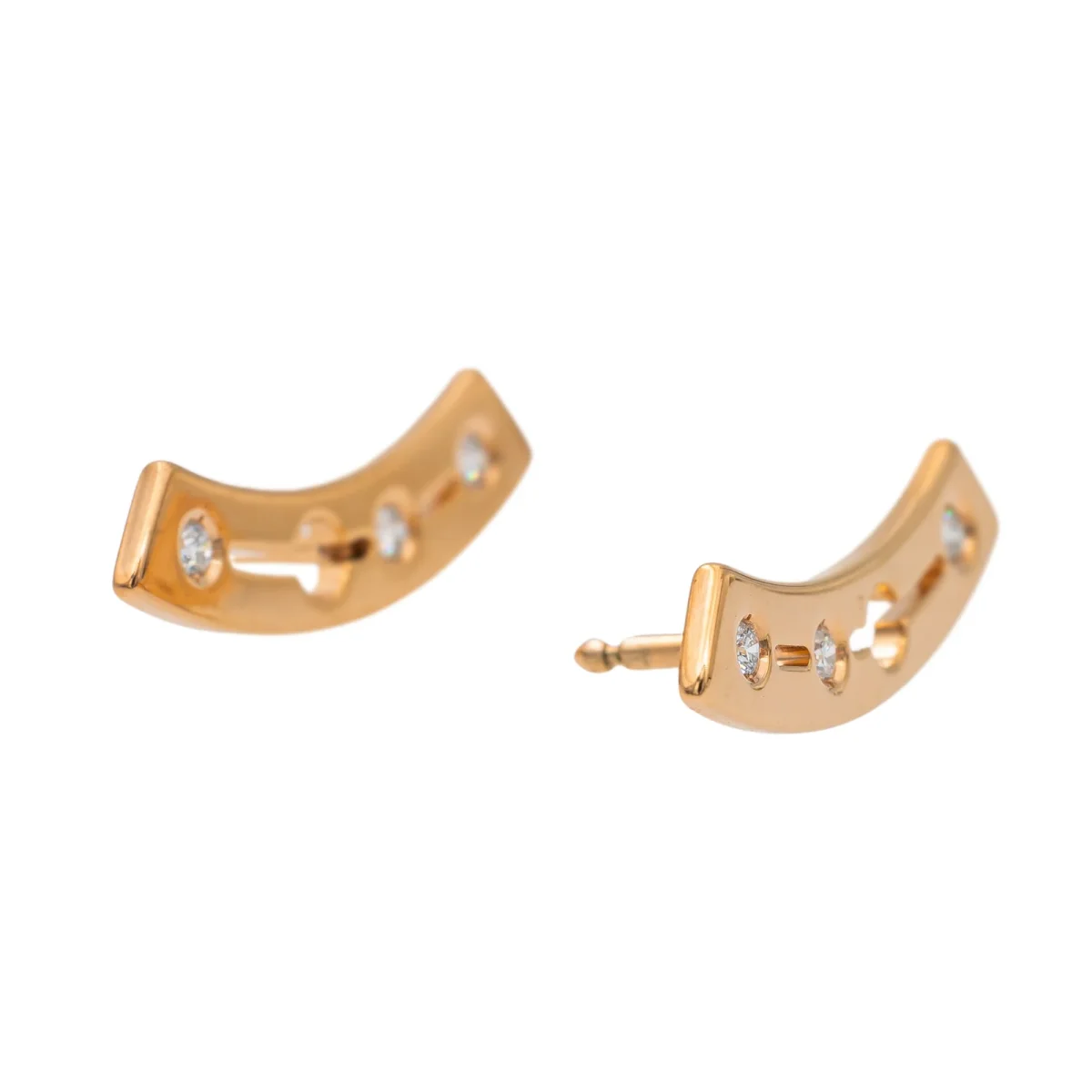Dinh van Boucles d'oreilles Pulse Or rose Diamant – Image 7