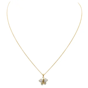 Collier Pendentif Or jaune, Or blanc Diamant