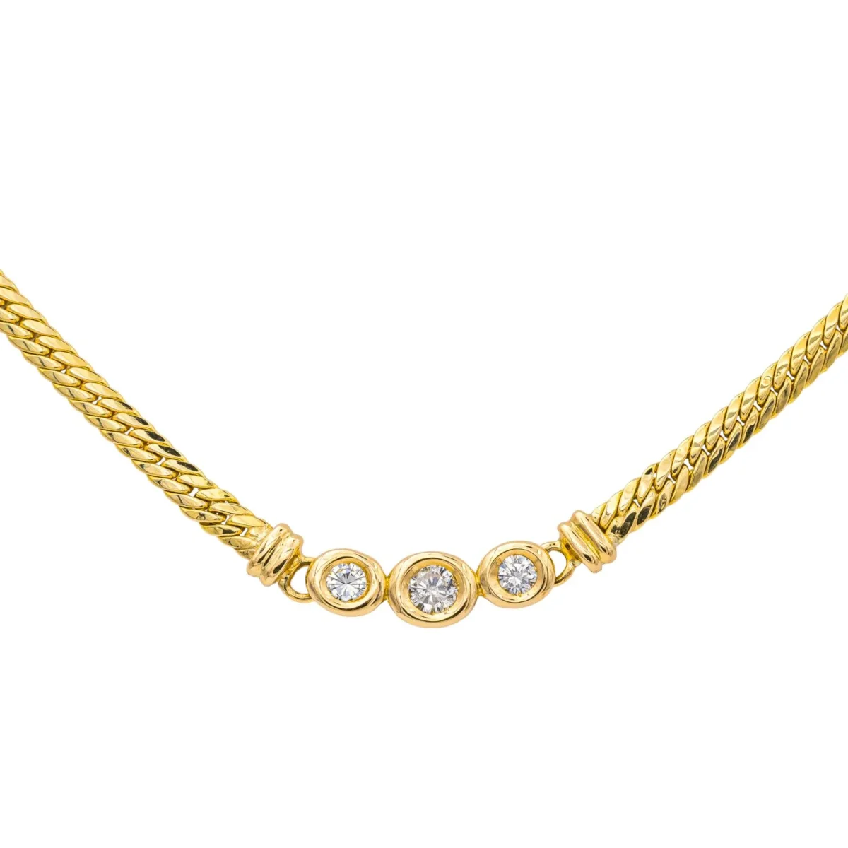 Collier Trilogie Or jaune Diamant – Image 4