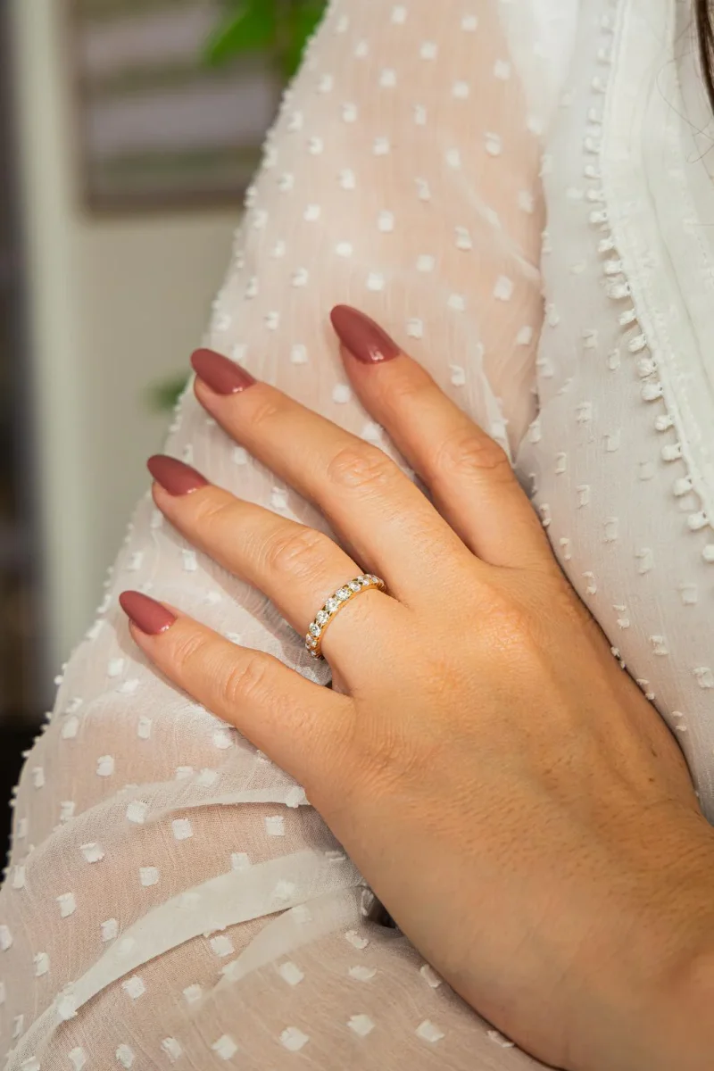 Bague Alliance Or jaune Diamant – Image 3