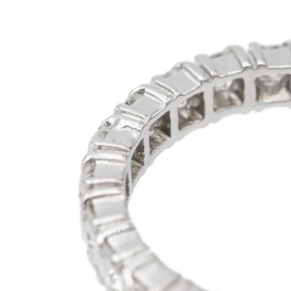 Bague Alliance américaine Or blanc Diamant – Image 5