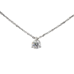 Collier Solitaire Or blanc Diamant