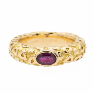 Chaumet Bague Jonc  Or jaune Rubis