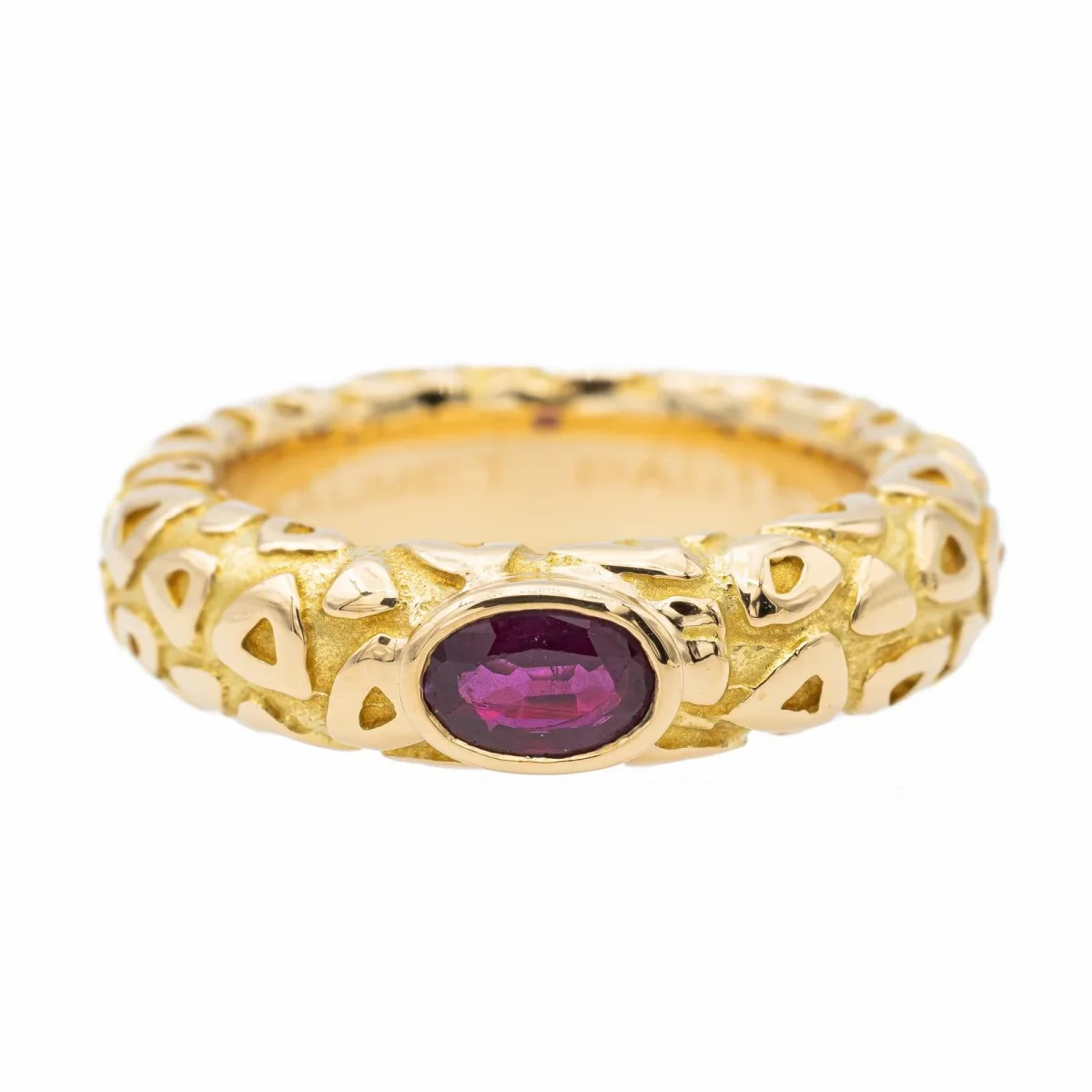 Chaumet Bague Jonc Or jaune Rubis