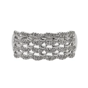 Bague Bandeau Or blanc Diamant