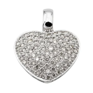 Pendentif Coeur Or blanc Diamant
