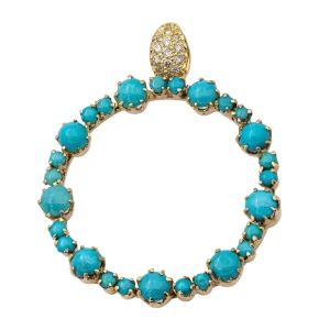 Pendentif Or jaune Turquoise, Diamant