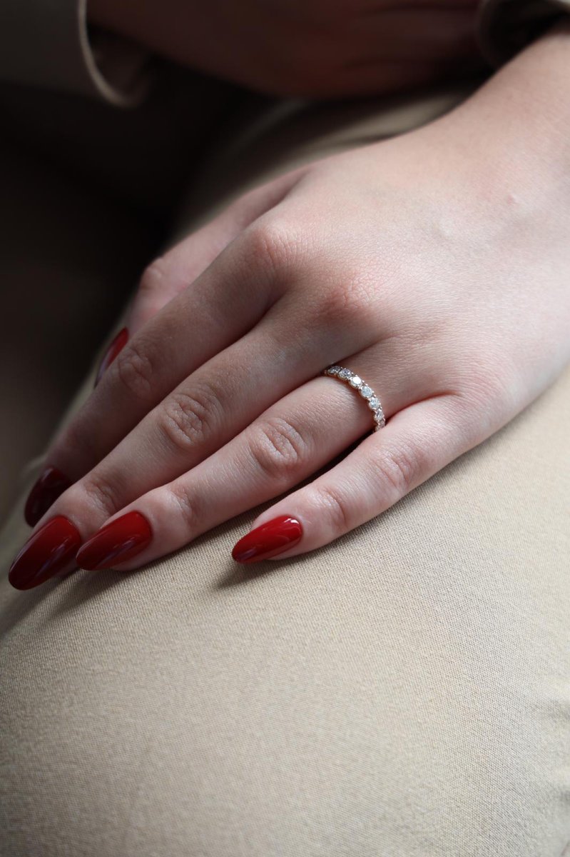 Bague Alliance américaine Or rose Diamant – Image 3